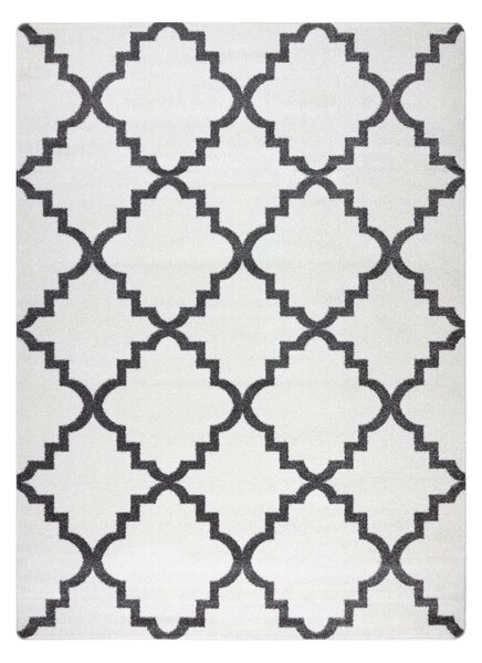 Tepih SKETCH - F343 krema/siva Marokanska djetelina trellis