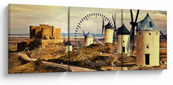 Slika - vjetrenjače (sa satom) (90x30 cm)