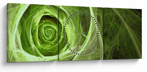 Slika - Sažetak Rose Green (sa satom) (90x30 cm)