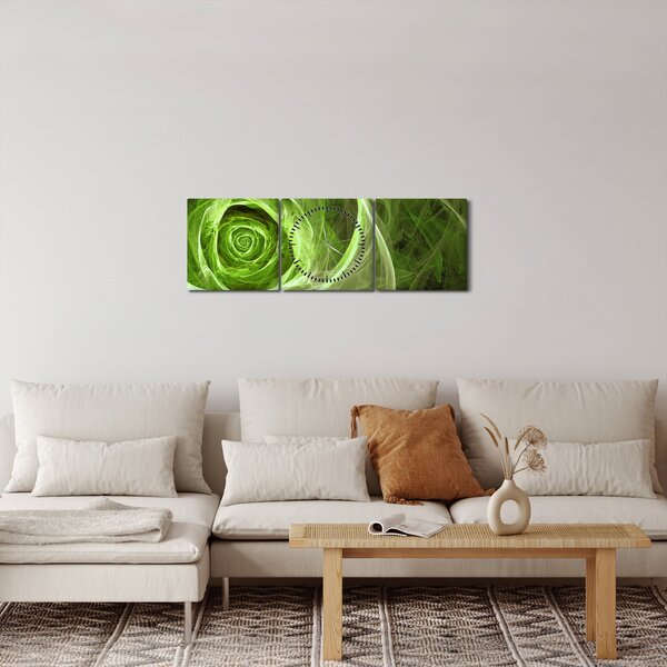 Slika - Sažetak Rose Green (sa satom) (90x30 cm)