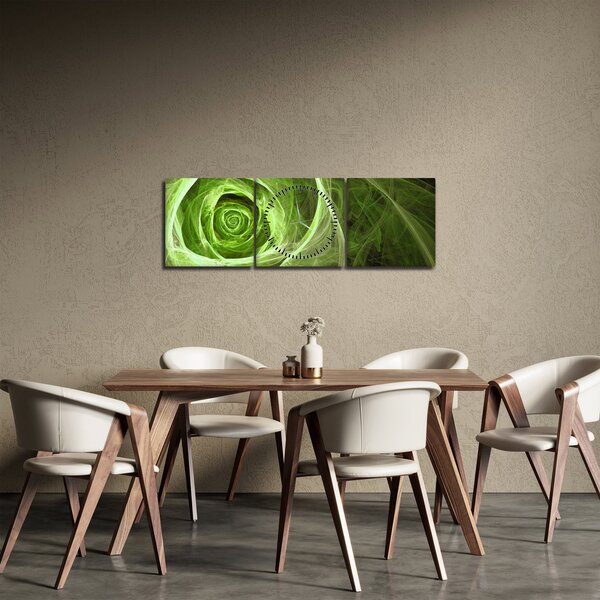Slika - Sažetak Rose Green (sa satom) (90x30 cm)
