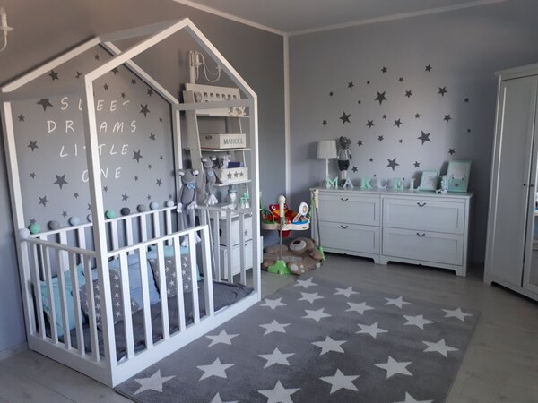Tepih SKETCH - FA68 siva/Bijela - Zvijezde