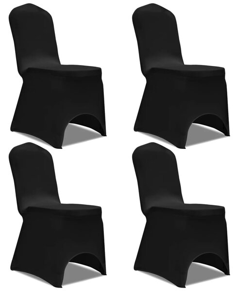 VidaXL Rastezljiva navlaka za stolice 4 kom Crna boja