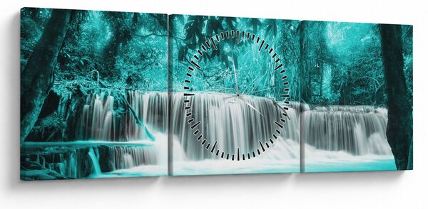Slika - Plavi vodopad (sa satom) (90x30 cm)
