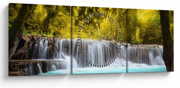 Slika - Vodopad, sa svijetlim bojama (sa satom) (90x30 cm)