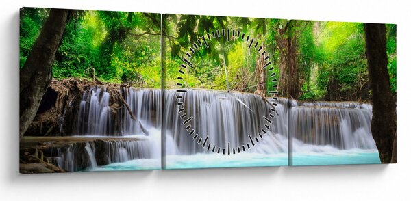 Slika - Vodopad, tirkizna (sa satom) (90x30 cm)