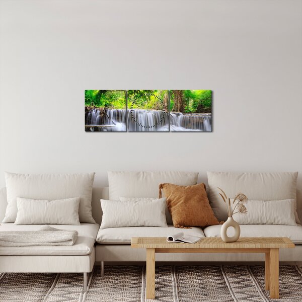 Slika - Vodopad, tirkizna (sa satom) (90x30 cm)