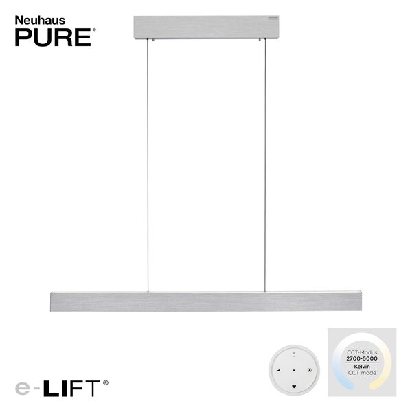Viseće Svjetiljka PURE, PURE E-Motion, prigušiv, Sivo, Dnevna soba, Metal, Moderan