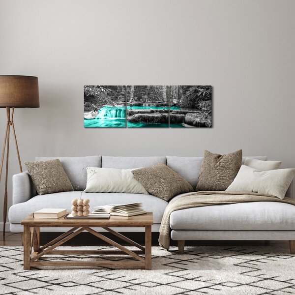 Slika - Zimska rijeka (sa satom) (90x30 cm)