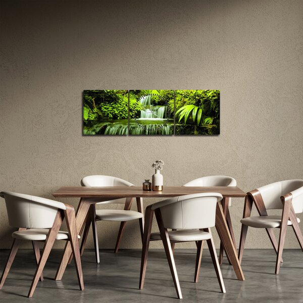 Slika - Indonezijski vodopadi (sa satom) (90x30 cm)
