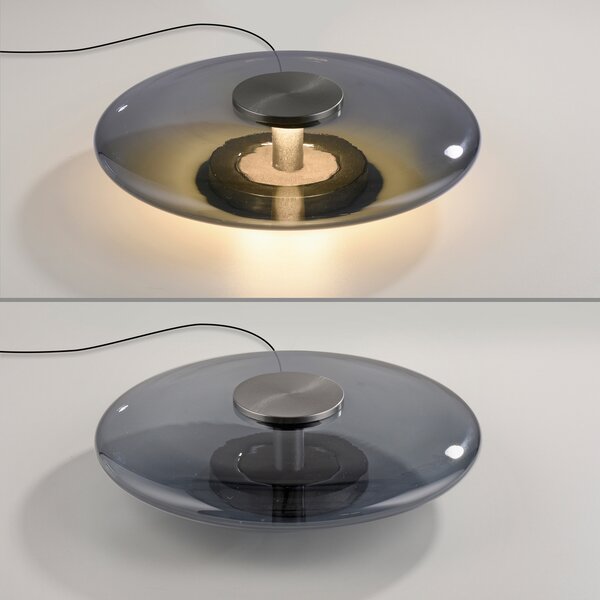 Stolne Lampa PURE, Vitrum, prigušiv, Sivo, Dnevna soba, Staklo, Moderan