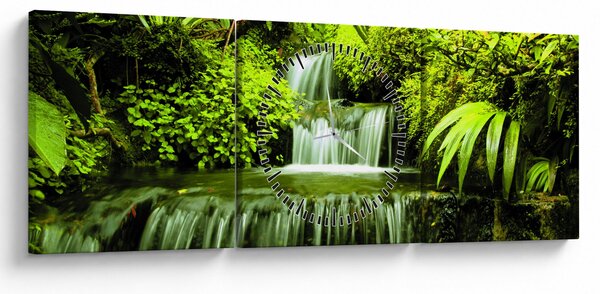 Slika - Indonezijski vodopadi (sa satom) (90x30 cm)