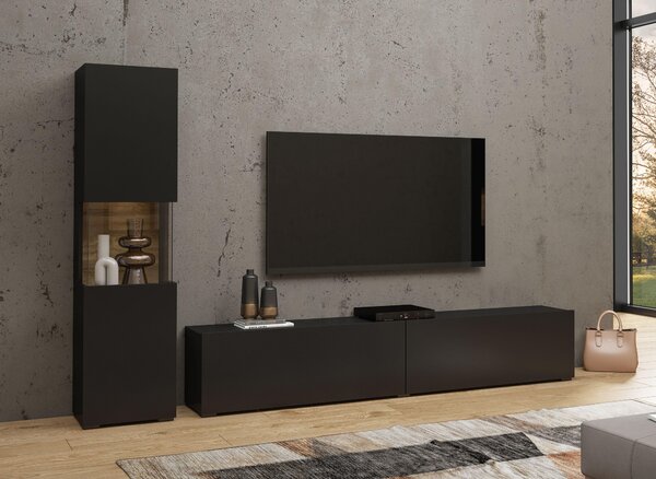 Set za dnevni boravak Avernic Typ 09 (onyx crna + hrast wotan)