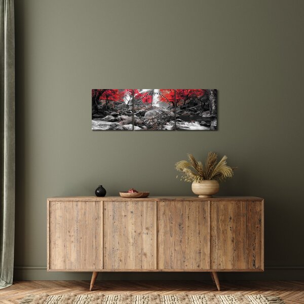 Slika - Slapovi u jesenskom pejzažu (sa satom) (90x30 cm)