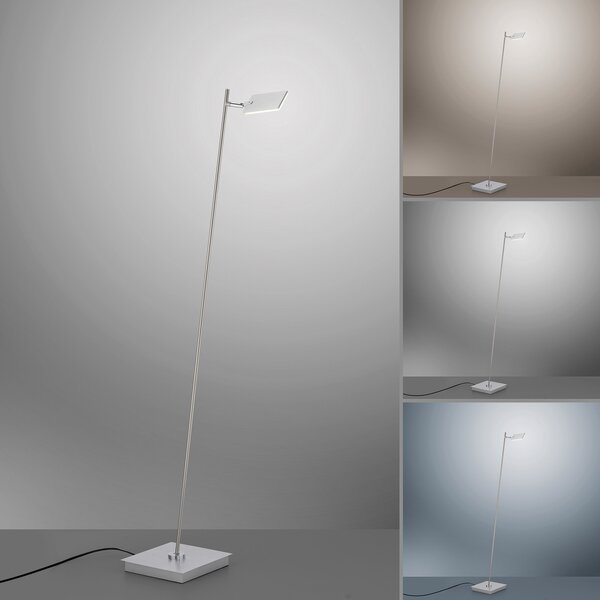 Podne Lampa PURE, Pure Mira, prigušiv, Sivo, Dnevna soba, Metal, Moderan