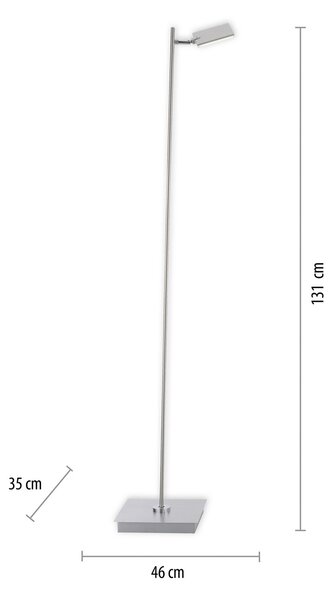 Podne Lampa PURE, Pure Mira, prigušiv, Sivo, Dnevna soba, Metal, Moderan
