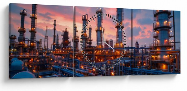 Slika - Industrijsko postrojenje (sa satom) (90x30 cm)