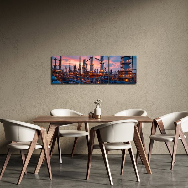 Slika - Industrijsko postrojenje (sa satom) (90x30 cm)