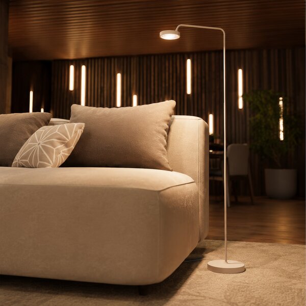 Podne Lampa Sigor, Nivo, prigušiv, Bijela, Dnevna soba, Aluminij, Moderan