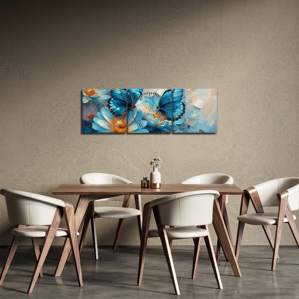 Slika - Plavi leptiri (sa satom) (90x30 cm)
