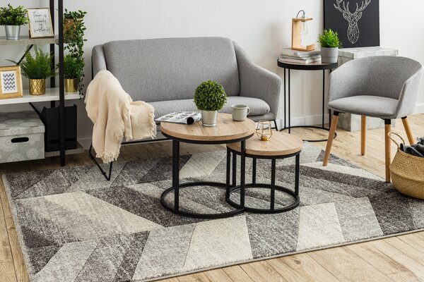 Tepih FEEL 5673/16811 Riblja kost Siva / antracit / krem