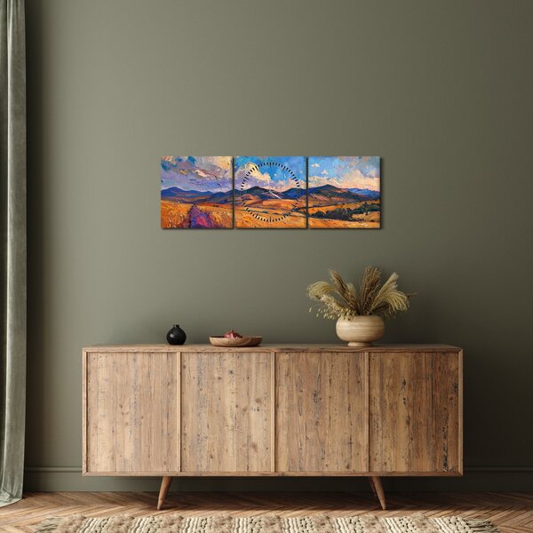 Slika - Ulje na platnu pejzaža (sa satom) (90x30 cm)