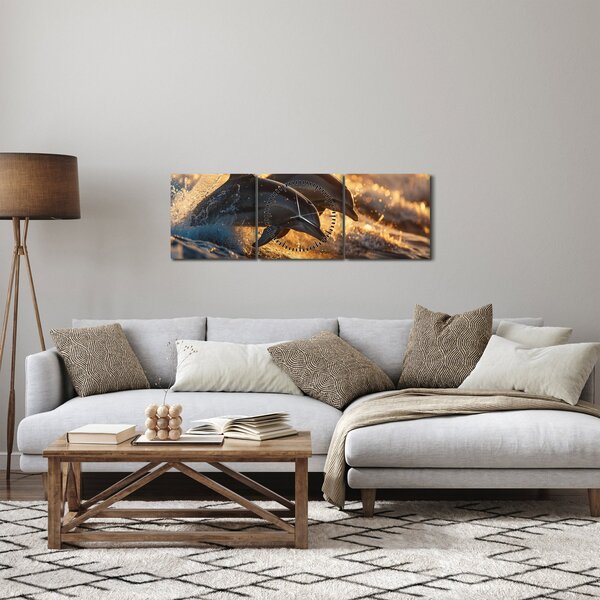 Slika - Dupini (sa satom) (90x30 cm)