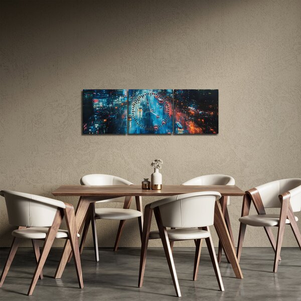 Slika - Veliki grad, ulje na platnu (sa satom) (90x30 cm)