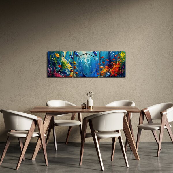 Slika - Slikanje podvodnog svijeta (sa satom) (90x30 cm)