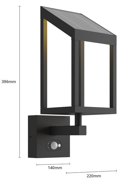 Timeo LED Solarna ćelija Zidna lampa Graphite - Lucande
