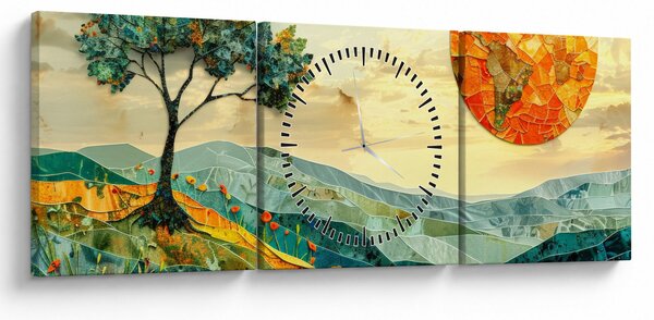 Slika - Pejzažna ilustracija (sa satom) (90x30 cm)