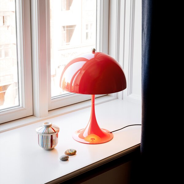 Stolne Lampa Louis Poulsen, Panthella Mini, prigušiv, Crvena, Dnevna soba, Metal, Dizajn