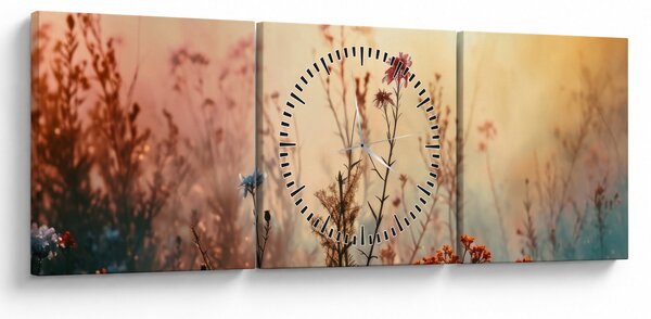 Slika - Divlje cvijeće (sa satom) (90x30 cm)