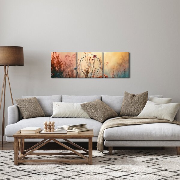 Slika - Divlje cvijeće (sa satom) (90x30 cm)