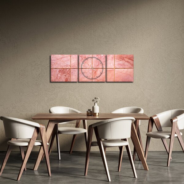 Slika - Ružičaste, mramorirane pločice (sa satom) (90x30 cm)