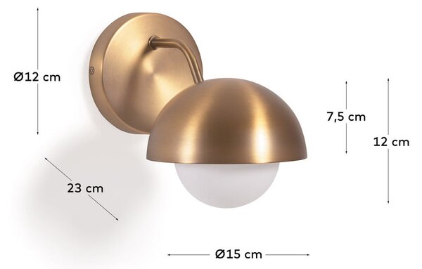 Zidna lampa zlatne boje ø 15 cm Lonela - Kave Home