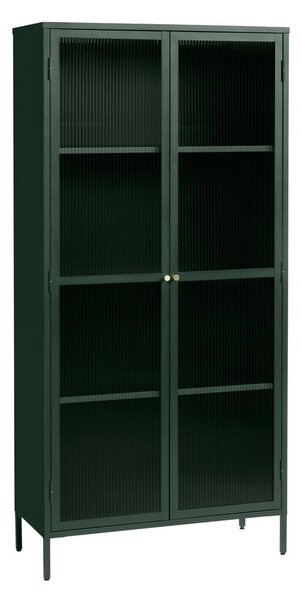 Tamno zelena metalna vitrina 90x190 cm Bronco - Unique Furniture