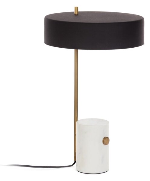 Bijelo-crna stolna lampa s metalnim sjenilom (visina 53 cm) Phant - Kave Home