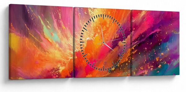 Slika - Dinamička apstrakcija (sa satom) (90x30 cm)