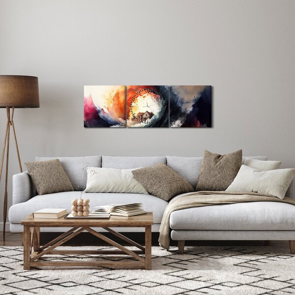 Slika - U vrtlogu poplave, akvarel (sa satom) (90x30 cm)