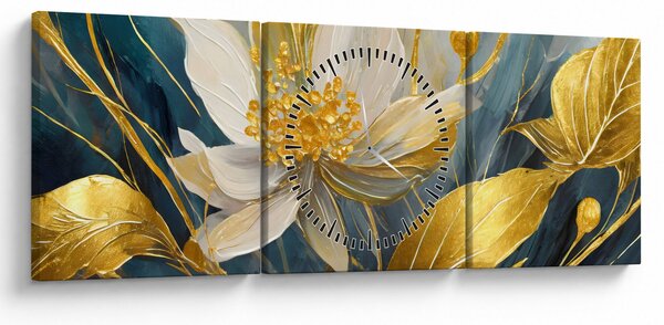 Slika - Slikanje zlatnog cvijeća (sa satom) (90x30 cm)