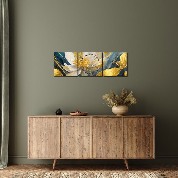 Slika - Slikanje zlatnog cvijeća (sa satom) (90x30 cm)
