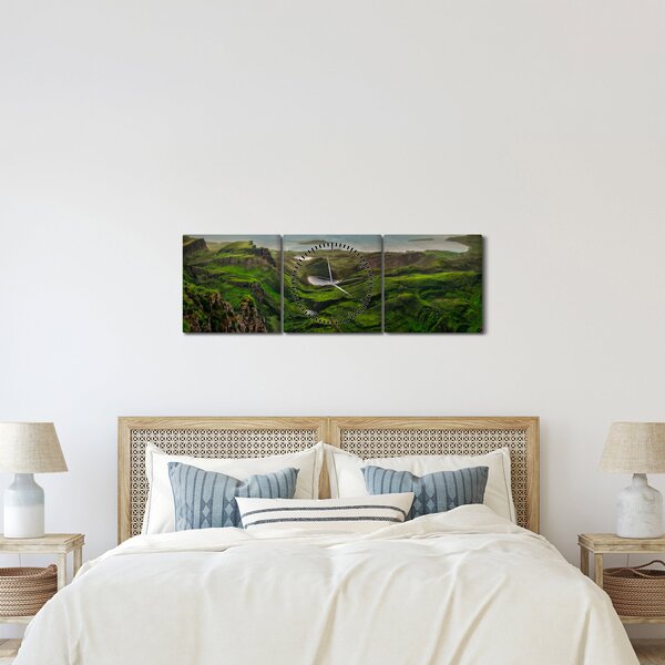 Slika - Quiraing, Škotska (sa satom) (90x30 cm)