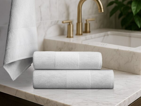 Set ručnika CARRARA 1 kom 60x100 cm i 1 kom 40x55 cm 100% pamuk, bijela