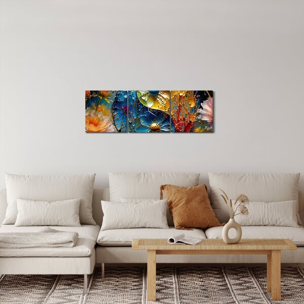 Slika - Harmonija i ravnoteža (sa satom) (90x30 cm)