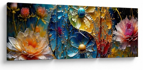Slika - Harmonija i ravnoteža (sa satom) (90x30 cm)