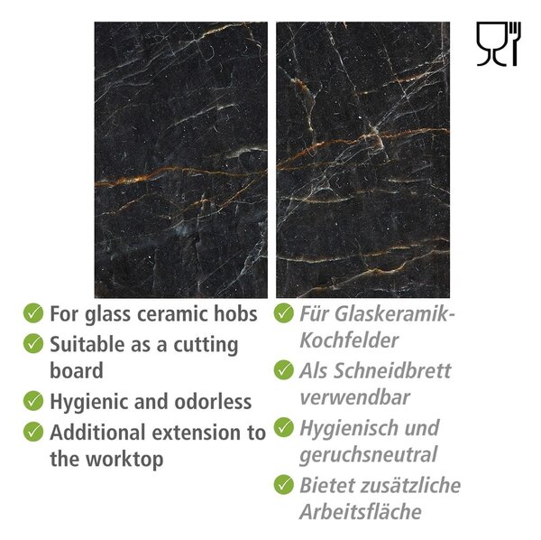 Poklopci za štednjake od kaljenog stakla u setu od 2 kom 52x30 cm Marble - Allstar