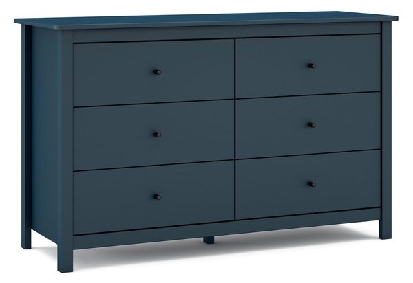 Tamnoplava niska komoda od borovine 130x80 cm Misti - Marckeric