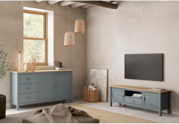 Komoda prljavo zelena od masivnog bora 150x80x40 cm Misti – Marckeric