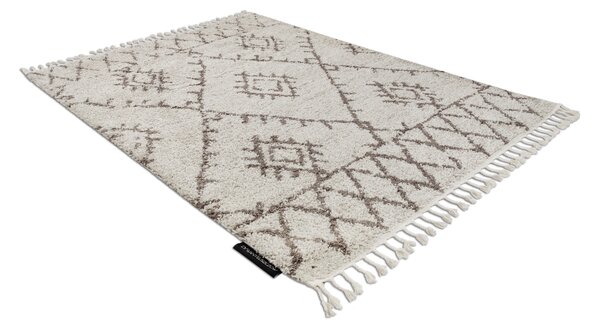 Tepih BERBER FEZ G0535 krem / smeđa rese Berberski marokanski shaggy